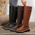 spring/autumn new arrival: plus size chunky heel leather boots for women (sizes 36-43). wholesale available. dropshipping to  and