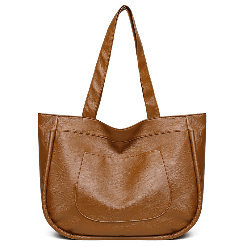 2025 new fashion cross-border women's bag - high-quality versatile tote bag, large capacity shoulder bag, minimalist commuter bag, mom bag