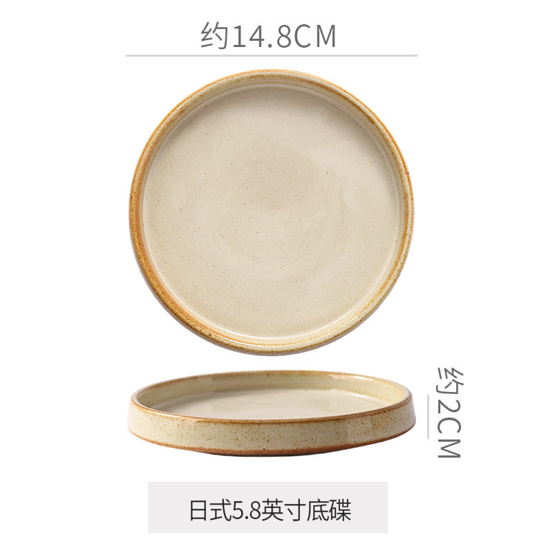 Retro japanese style mug kiln clay cup afternoon tea latte latte cup cake dessert plate for home mug