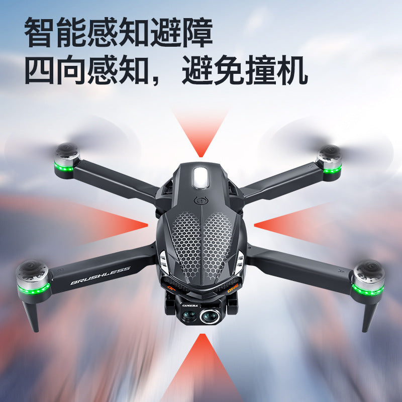 s168 screen-controlled drone brushless high-definition aerial photography aircraft optical flow four-sided obstacle avoidance lighting remote control aircraft