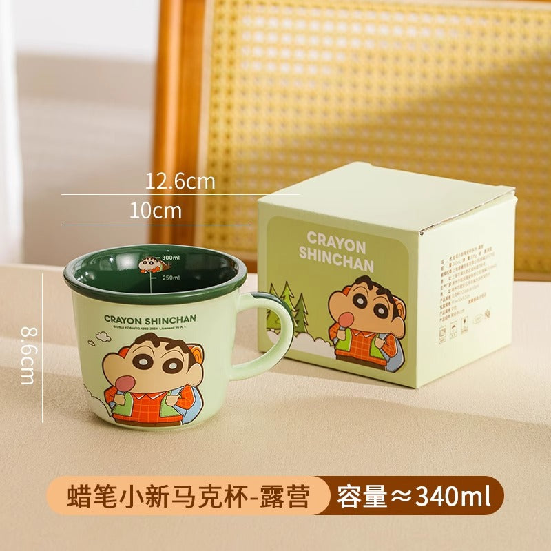 Crayon small new mug high value scale cup children's milk cup household cute water cup ceramic cup color box
