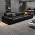 Modern casual tofu block sofa living room small apartment three or four seats straight italian normcore cat scratch leather sofa