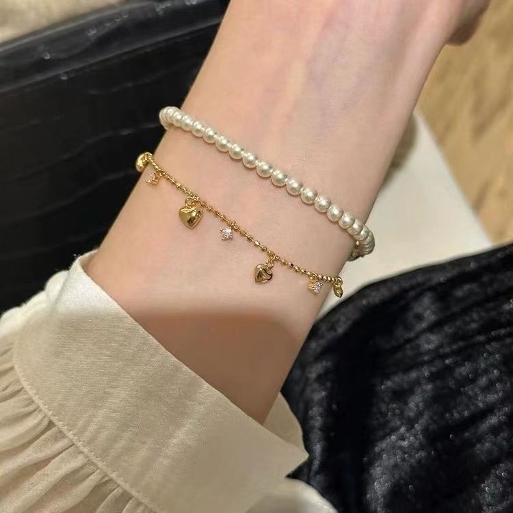 Heart-shaped tassel zircon bracelet - 2024 new arrival: lightweight luxury, unique, exquisite, and high-end jewelry for women