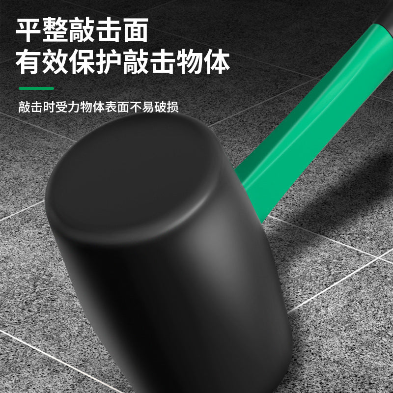 Solid rubber mallet - industrial grade, multi-purpose for home improvement, elastic for tile installation, flooring, and wall tile setting