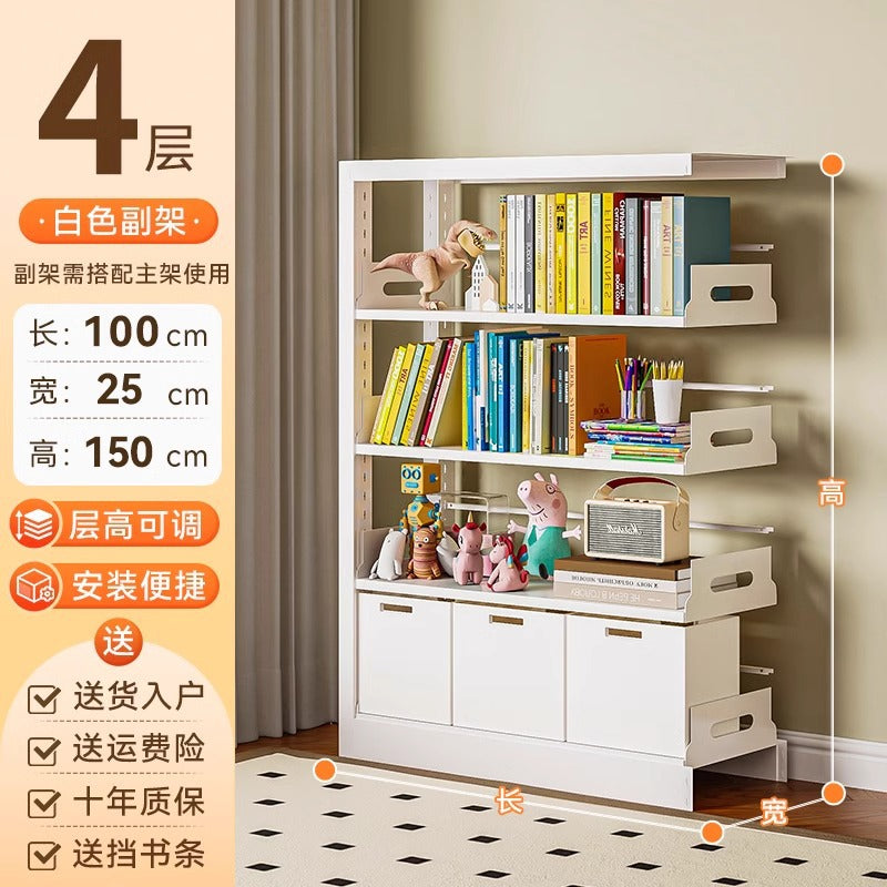 25cm steel library bookshelf - home floor-standing bookcase, kids' bookshelf, living room picture book display, simple iron art storage rack