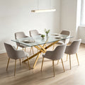 hot-selling dining table, transparent table,  best-selling, minimalist high-end rectangular table, tempered glass dining table