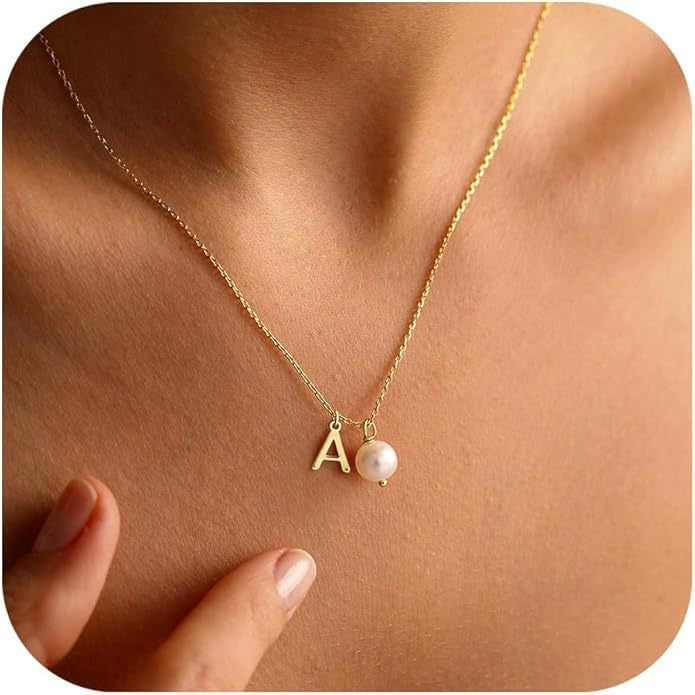 New french chic versatile fashionable pearl letter pendant necklace - high-end women's necklace
