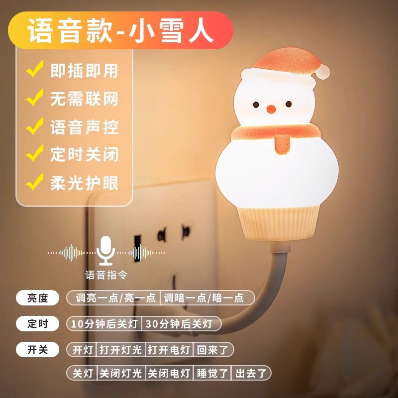 Ai voice control desk lamp switch, sound activated usb induction bedroom bedside lamp, dormitory led night light