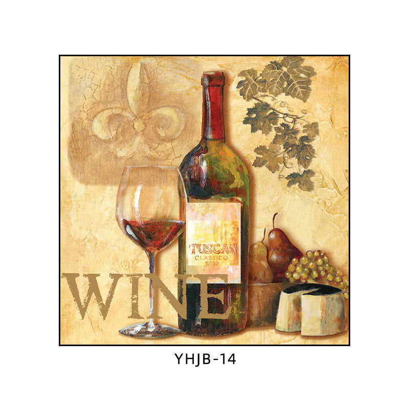 American bar decorative painting retro industrial style creative KTV box red wine glass hanging painting nostalgic wine mural