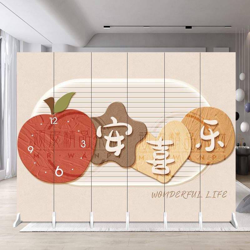 Screen partition cream style beauty salon small apartment persimmon persimmon bedroom office hotel live broadcast mobile folding