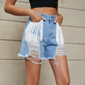 european and american women's clothing  cross-border trade independent website  new personalized tassel washed denim shorts
