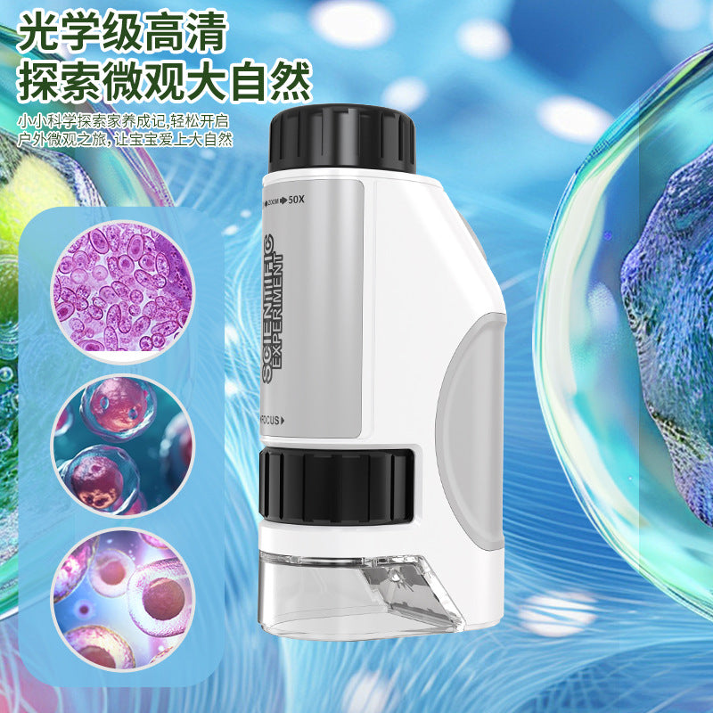 Kids' portable microscope toy - handheld science experiment kit for elementary and middle school students - ideal for outdoor use - export quality