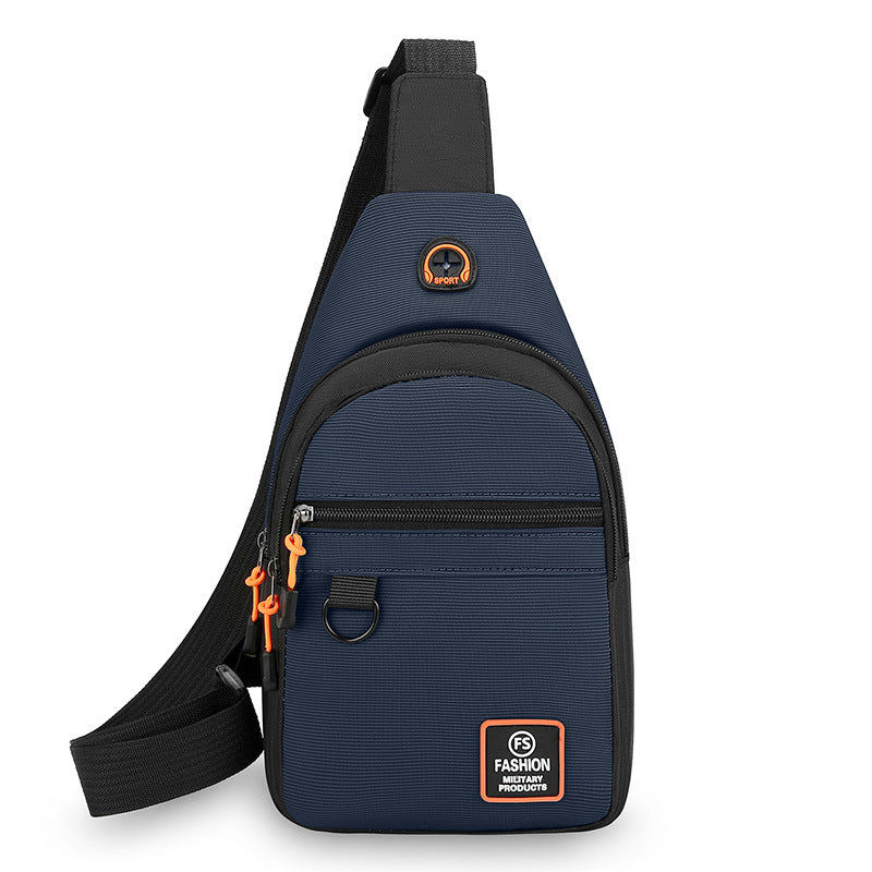 Cross-border Oxford cloth men's breast bag Japanese versatile shoulder messenger bag casual backpack small satchel outdoor sports bag