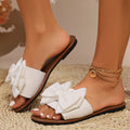 new women's flat casual sandals & slippers - plus size bow detail - sandals 40-43