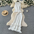 French chic knit tank top & pleated midi skirt set - women's summer slimming & elegant two-piece outfit - high-end style