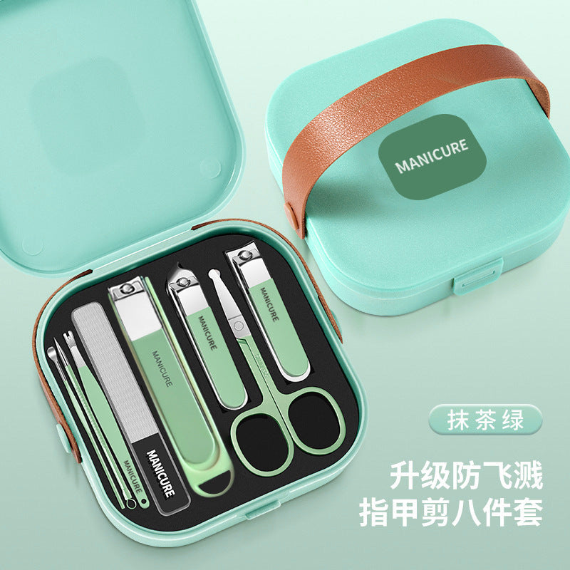 Nail clipper set with folding storage case - complete manicure tool kit - wholesale available - stainless steel nail clippers