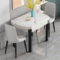 Tempered glass dining table - modern minimalist, light luxury design for small spaces. available in round or square, extendable and convertible. solid wood frame