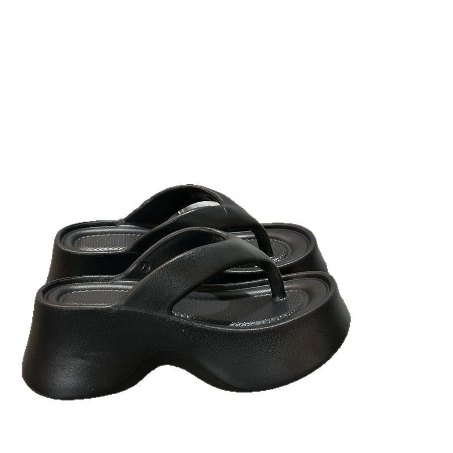 Thick sole thick heel slippers for women summer outwearthick sole shit feeling 2025new arrivalsummerpopular flip-flops