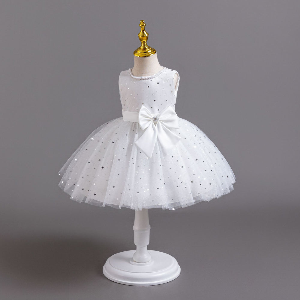 Wholesale newborn baby girl sequin butterfly wedding gown evening dress performance princess dress baby dress