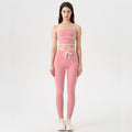 new arrivalcontrast color white striped running drawstring pants shorts three-quarter pants sports intimates bra yoga suit for women