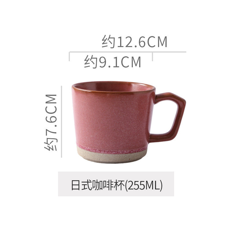Retro japanese style mug kiln clay cup afternoon tea latte latte cup cake dessert plate for home mug
