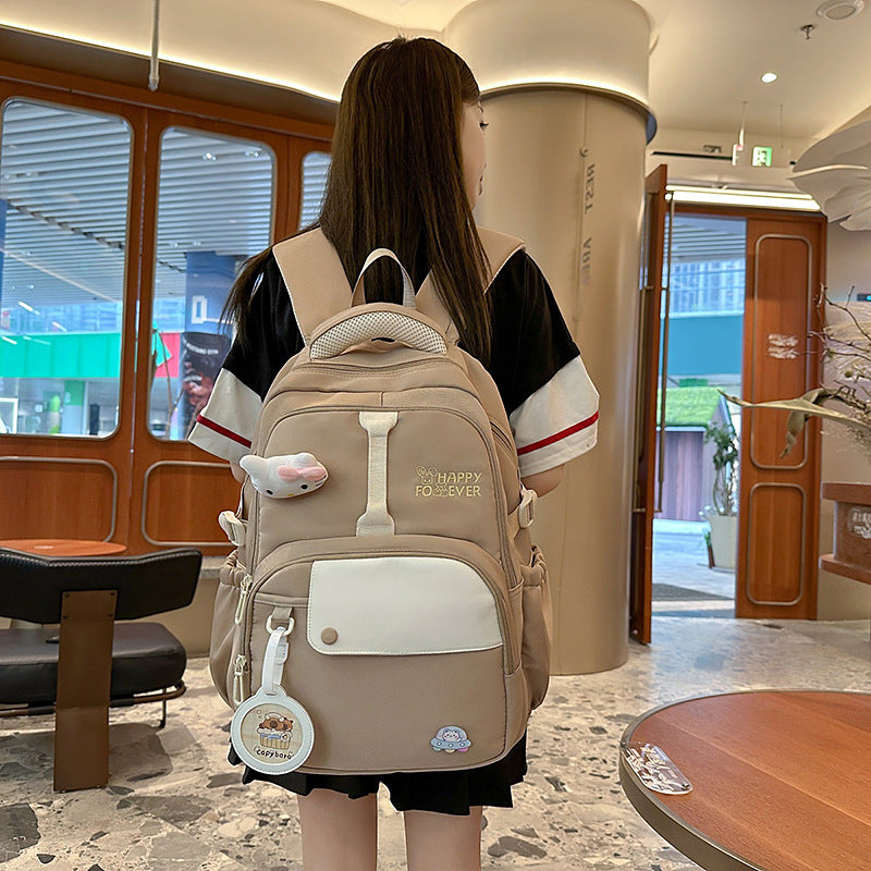 School bag new cute girl Korean middle school student high school student large capacity lightweight backpack travel backpack