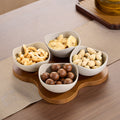 Japanese retro-style stoneware snack plate - perfect for home living room tea time, coffee table, nuts, candy, and snacks - ceramic dried fruit dish