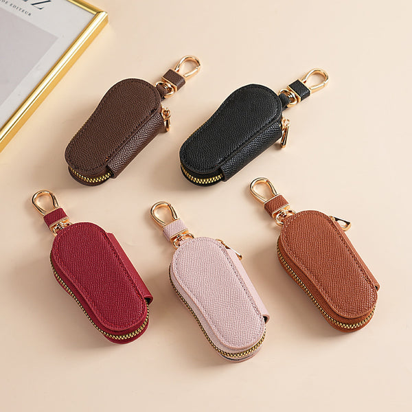 Car key bag pu small foot plate zipper keychain Car remote control protective case Universal for men and women