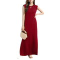 women's summer maxi dress - cross-border european & american apparel - luxury, high-end round neck sleeveless dress
