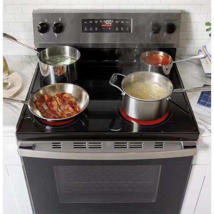 30-inch (76cm) wide four-burner induction ceramic cooktop electric oven range - us standard, quality guaranteed with warranty