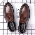 Men's leather shoes - new spring/autumn collection: textured leather, business casual, british style, korean design, perfect for work, groom, and weddings