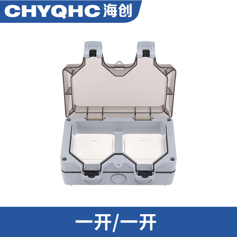 Indoor and outdoor surface socket waterproof box double socket smart toilet integrated battery car charging waterproof socket