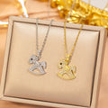 [titanium steel] cross-border hot-selling trojan necklace for women, full of zirconium, simple and versatile, now high-end new sweater chain accessories