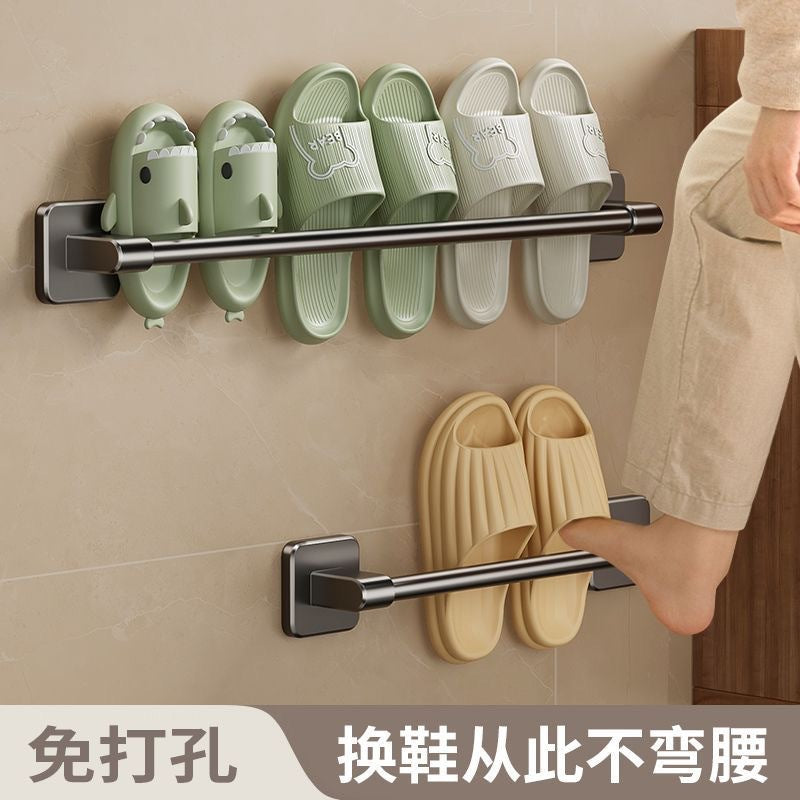 Towel rack bathroom punch-free wall-mounted storage rack bathroom towel single pole toilet bathroom storage rack