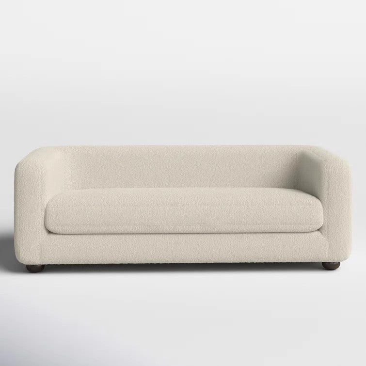 Modern simple small apartment living room fabric sofa Nordic minimalist hotel B & B lamb wool three-person straight-row sofa