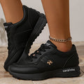 plus size women's shoes new arrival breathable leather sneakers women's korean version thick solecasual soft bottom running dad shoes