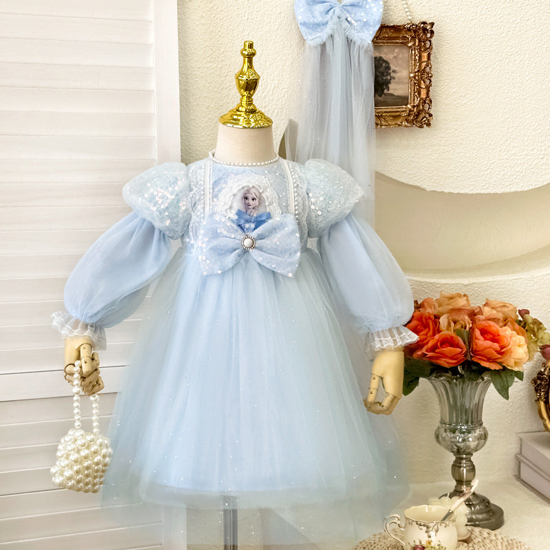 Girls' dress  autumn elsa princess dress frozen princess children's gown tutu dress new autumn collection