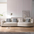 Designer arc-shaped fabric sofa - italian minimalist corner sofa set for small to large living rooms