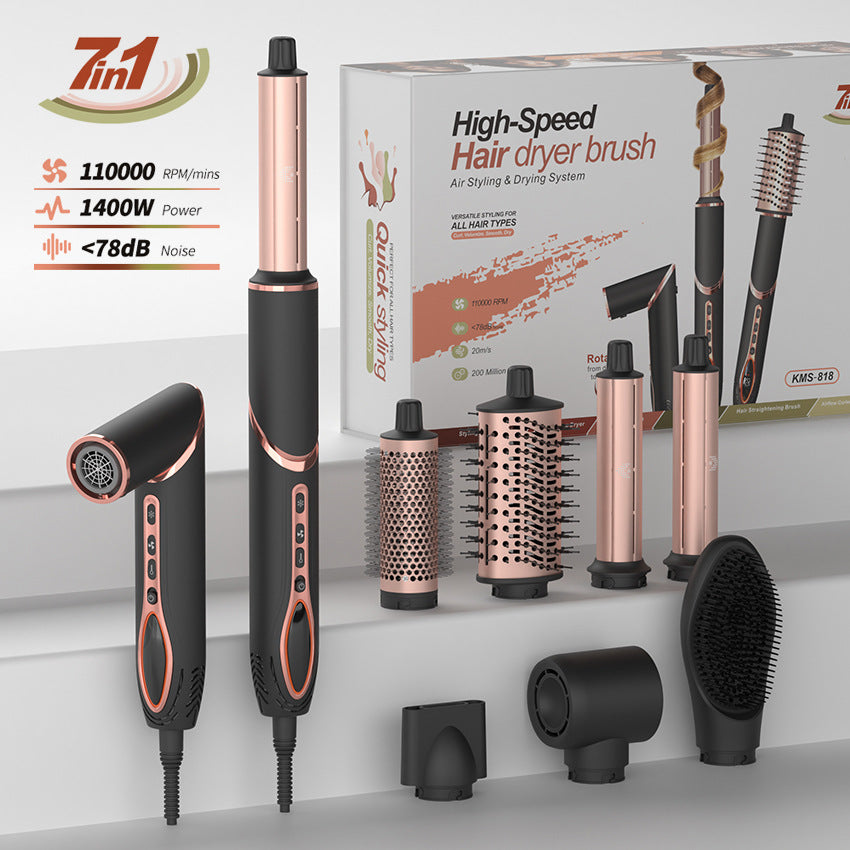 Cross-border high-speed hot air comb 7-in-1 automatic curling iron hair straightener comb hair dryer multi-functional set hair dryer comb