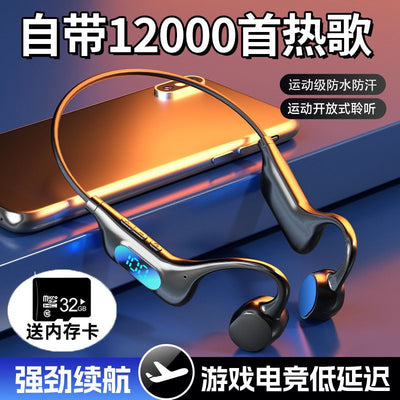 Sports conduction bluetooth headset, non-in-ear, wireless, long battery life, running universal, voice control