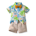 boys printingsuit cotton kidsloose thin cool summer floral shirt boys shirt spring and summer