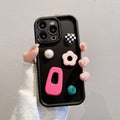 Ins gaozhu is suitable for apple 16pro hairpin love checkerboard mobile phone case iphonex/12 all-inclusive protective cover