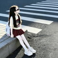 Girls'  skirt set: stylish kids' mini skirt outfit, new cute pleated skirt two-piece set, korean style