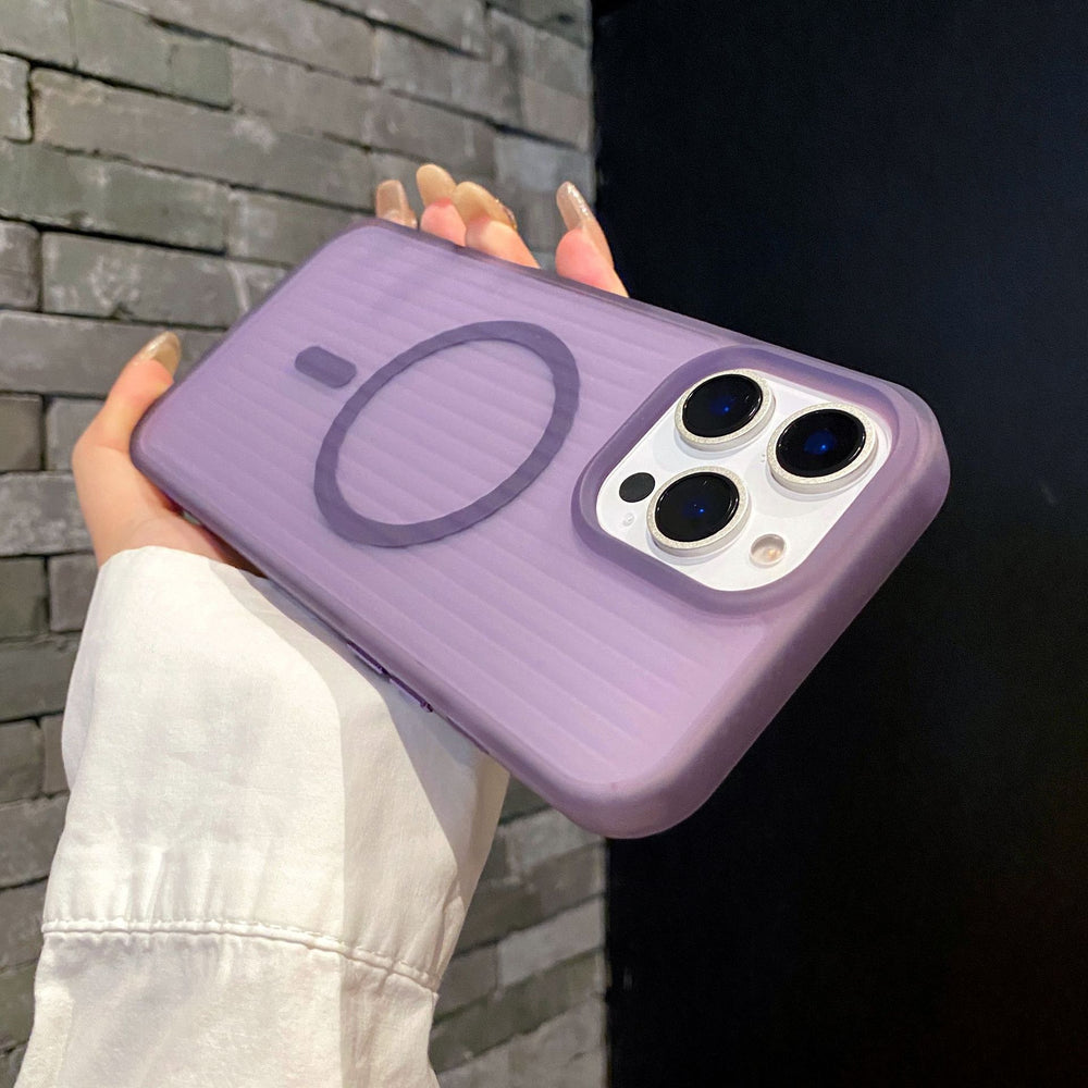 New premium corrugated texture 2-in-1 case for apple 17 pro max, iphone 16 matte magnetic case