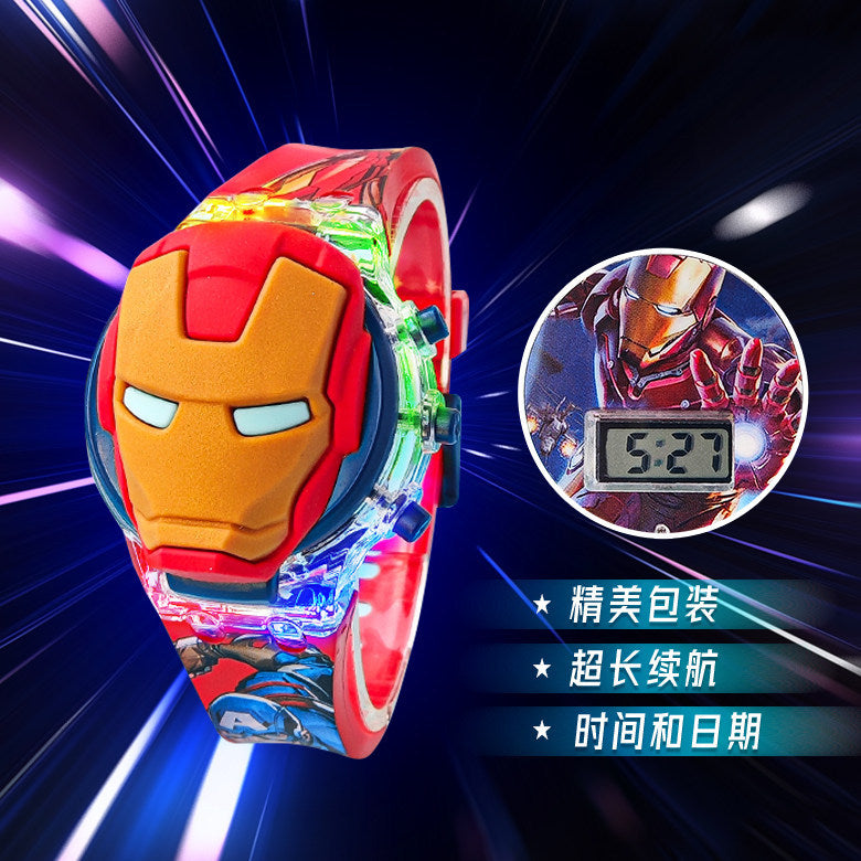 Cartoon electronic watch for girls, cute luminous cinnamoroll kids' toy gift, exquisite present with music and lights
