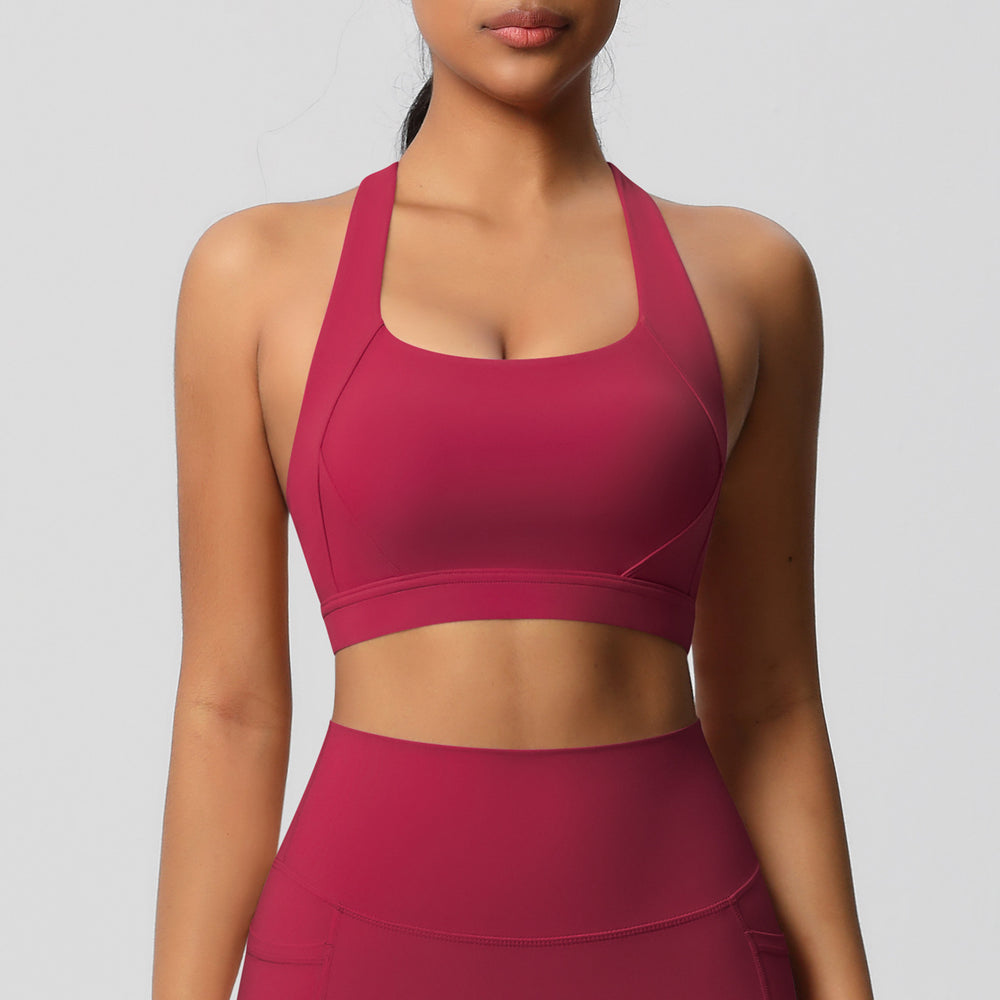 Cloud-feel compression yoga tank top - shockproof, high-impact sports bra for pilates, running, and outdoor fitness
