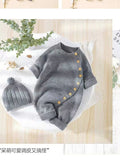 Baby knitting onesie fall and winternewborn baby boy sweatercuteheattech crawling suit 017