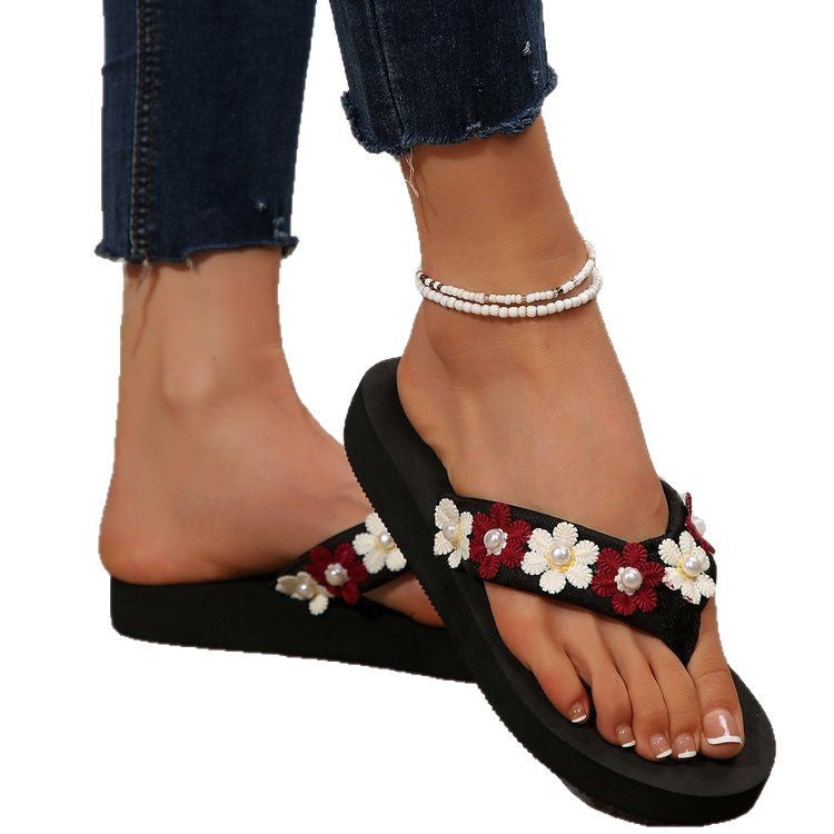 Plus size women's flip-flops for export: summer indoor beach sandals, bohemian style, comfortable and stylish