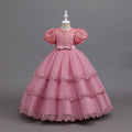 Girls' formal dresses  new mesh flower girl runway violin children's day performance costume tutu wholesale for export