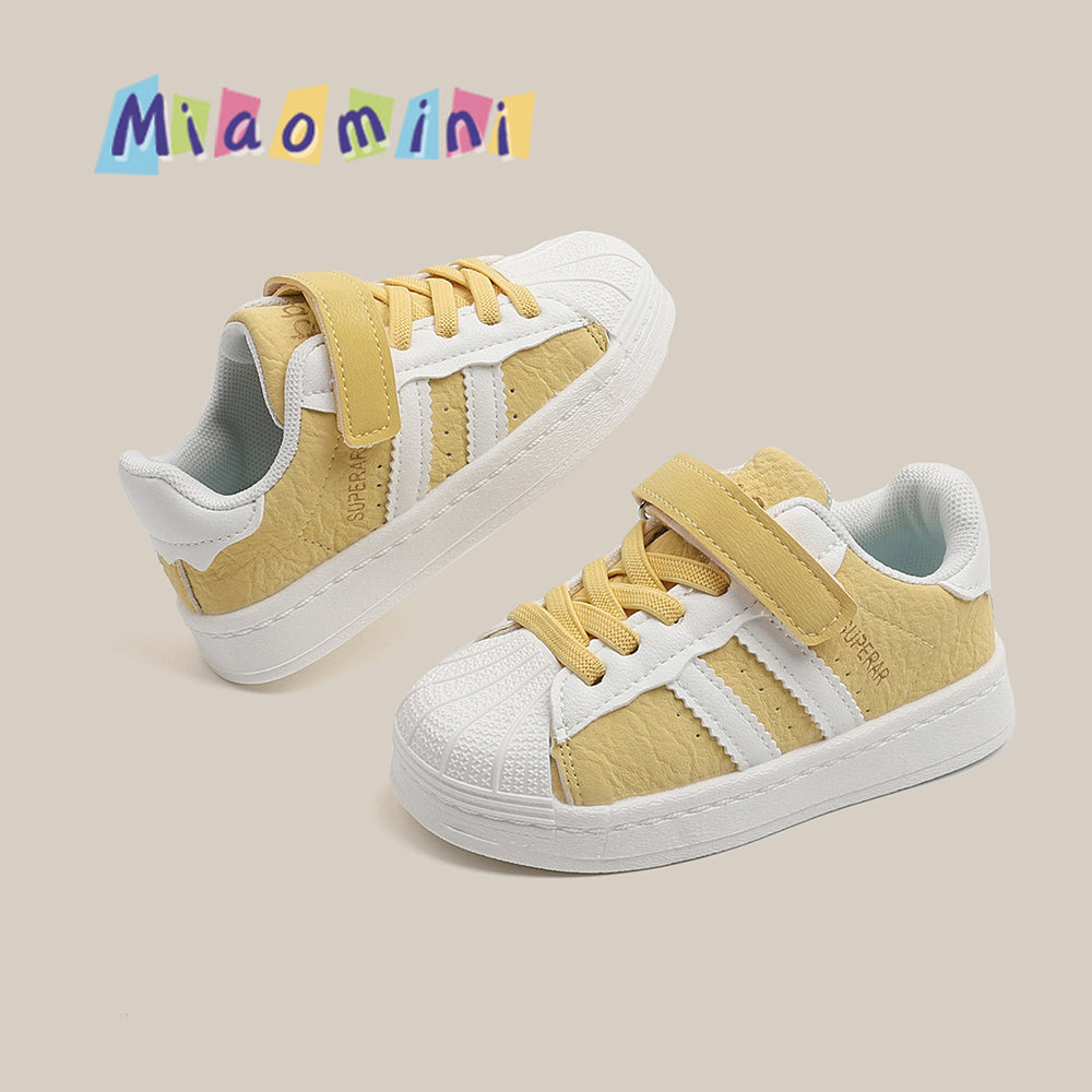 Kidswhite shoesautumnew arrivalgirlshell toecasual sneakers soft bottom boys sneakers kids sneakers